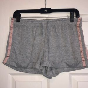 Grey Drawstring Side Stripe Lounge Shorts